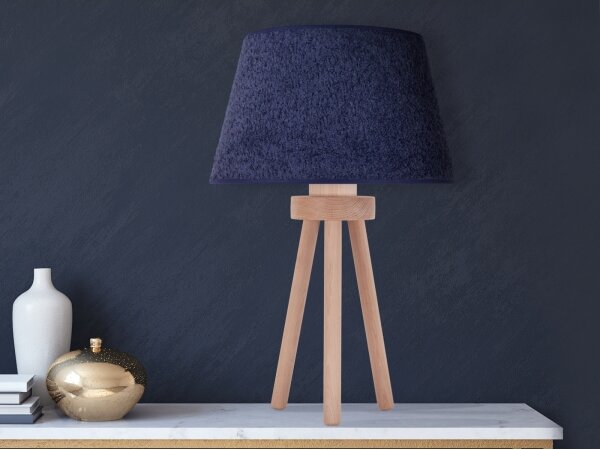 Lampă de masă Duolla BOUCLE 1xE27/15W/230V d. 28 cm albastru/lemn