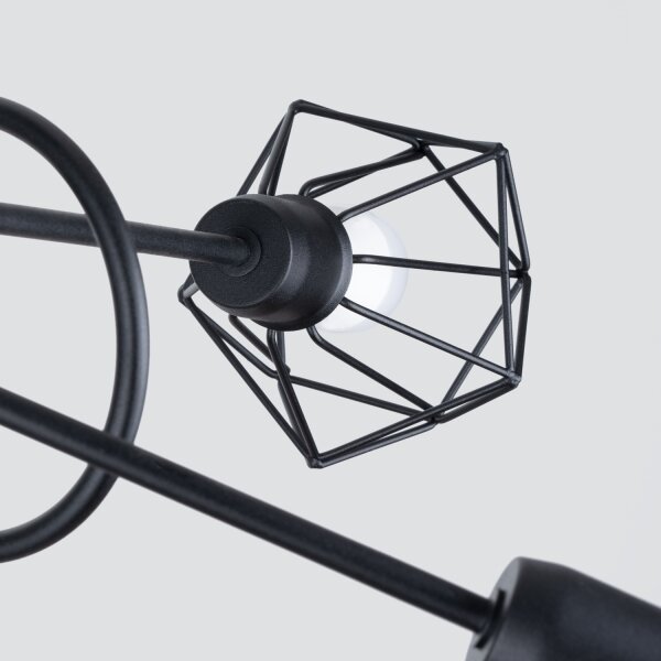 Lustră pe tijă ARTEMIS 5xE14/40W/230V neagră Sollux SL.1110