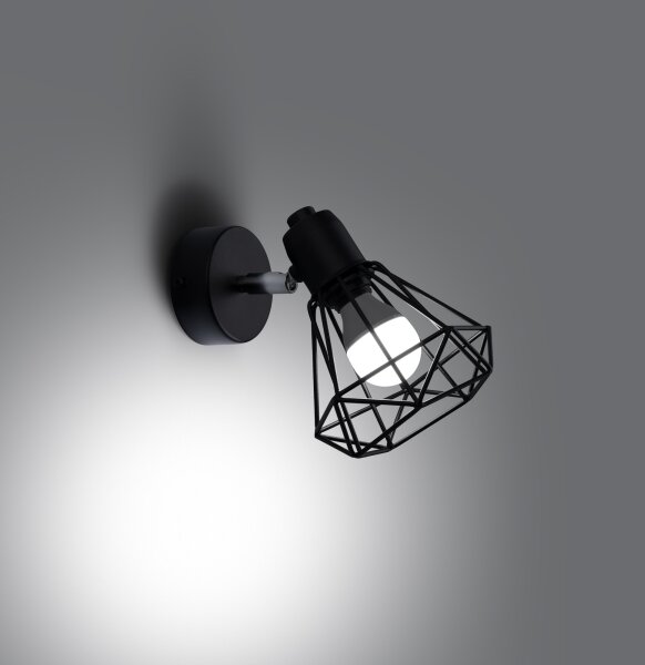 Spot de perete ARTEMIS 1xE14/40W/230V negru Sollux SL.1105