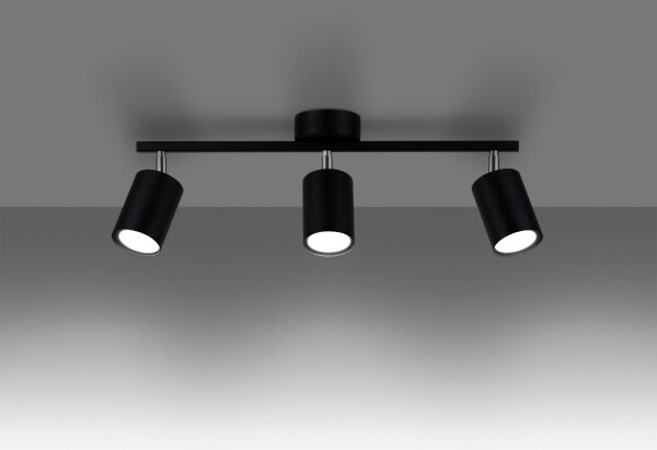 Spot LEMMI 3xGU10/40W/230V negru Sollux SL.1128