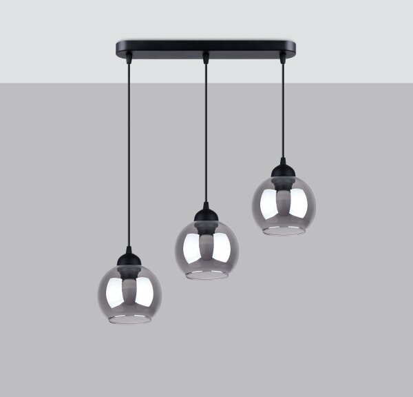 Lustră pe cablu ALINO 3xE27/60W/230V neagră Sollux SL.1142