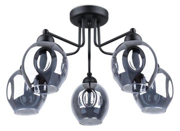 Lustră pe tijă FILLAN 5xE27/60W/230V neagră Sollux SL.1145