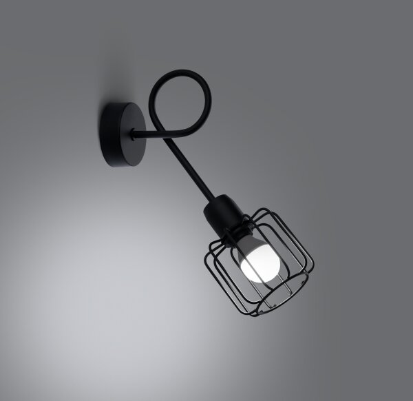 Aplică BELUCI 1xE14/40W/230V neagră Sollux SL.1117