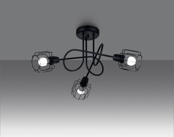 Lustră pe tijă BELUCI 3xE14/40W/230V neagră Sollux SL.1118