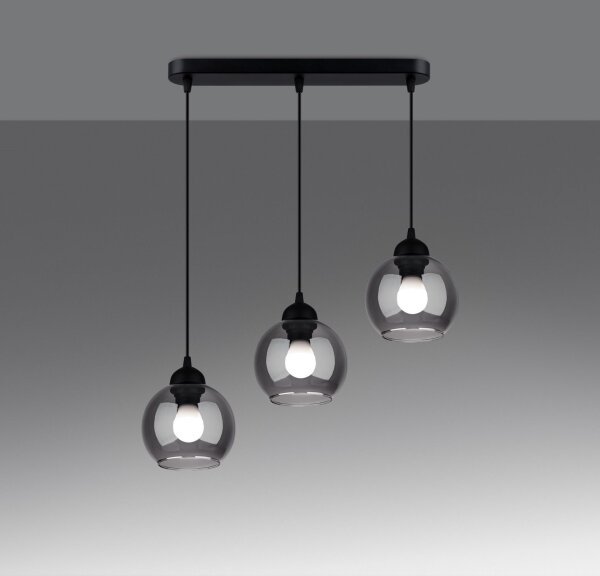 Lustră pe cablu ALINO 3xE27/60W/230V neagră Sollux SL.1142