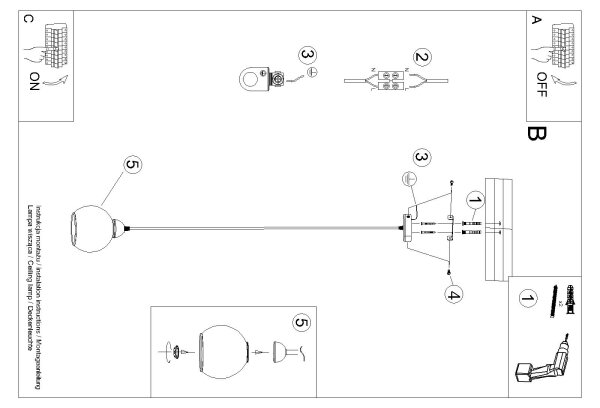 Lustră pe cablu ALINO 1xE27/60W/230V neagră Sollux SL.1141