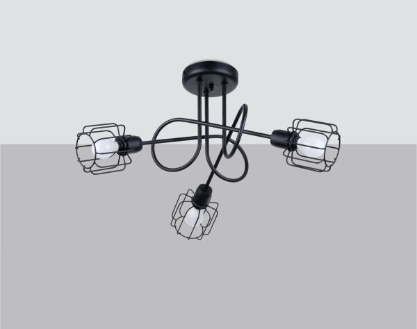 Lustră pe tijă BELUCI 3xE14/40W/230V neagră Sollux SL.1118