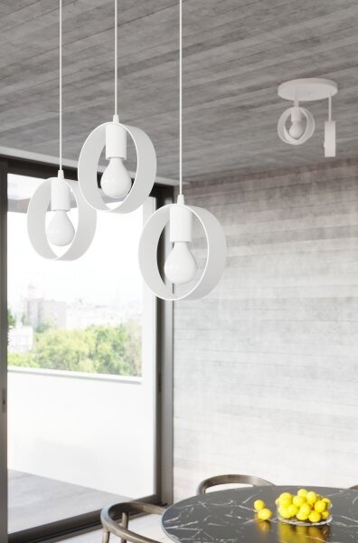 Lustră pe cablu TITRAN 1xE27/60W/230V albă Sollux SL.1137