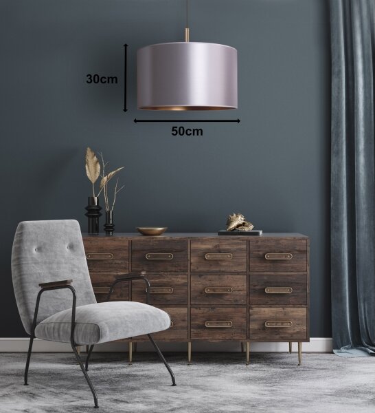 Duolla - Lustră pe cablu CANNES 1xE27/15W/230V d. 50 cm argintie/cupru