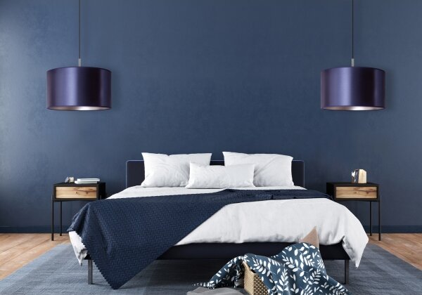 Duolla - Lustră pe cablu CANNES 1xE27/15W/230V d. 50 cm albastră/argintie