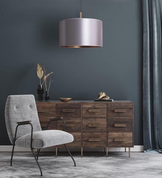 Duolla - Lustră pe cablu CANNES 1xE27/15W/230V d. 50 cm argintie/cupru