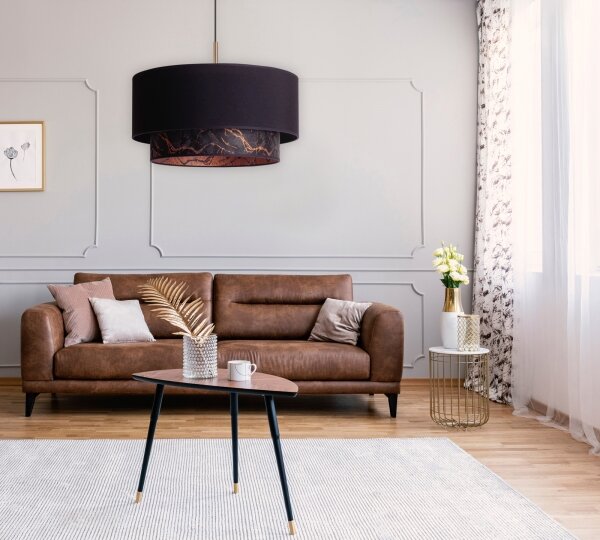 Duolla - Lustră pe cablu NANTES 1xE27/15W/230V d. 45 cm neagră/cupru