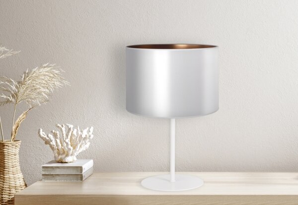 Lampă de masă Duolla CANNES 1xE14/15W/230V d. 20 cm argintiu/cupru/alb
