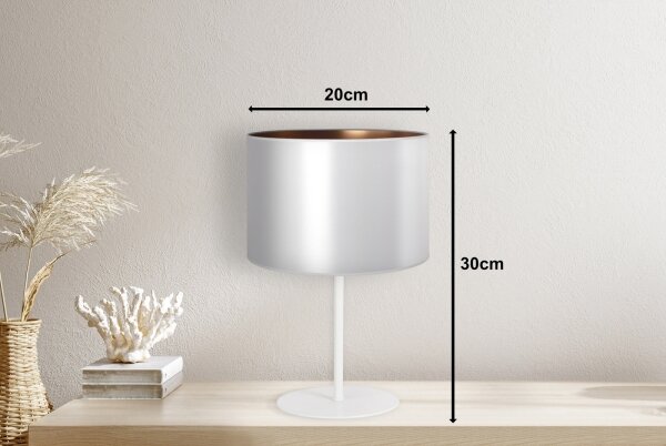 Lampă de masă Duolla CANNES 1xE14/15W/230V d. 20 cm argintiu/cupru/alb