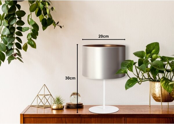 Lampă de masă Duolla CANNES 1xE14/15W/230V d. 20 cm argintiu/cupru/alb