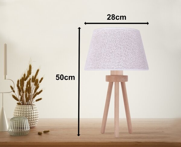 Lampă de masă Duolla BOUCLE 1xE27/15W/230V d. 28 cm alb/lemn