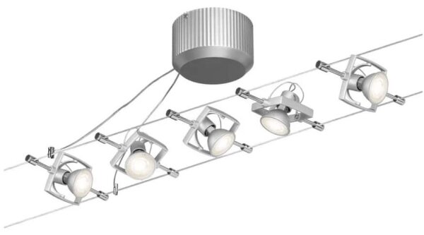 Paulmann 94133 - Set 5x GU5,3/10W, sistem complet pe cablu MAC, 230V, crom