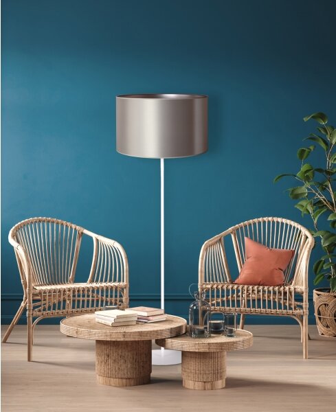 Lampadar Duolla CANNES 1xE27/15W/230V d. 45 cm argintiu/alb