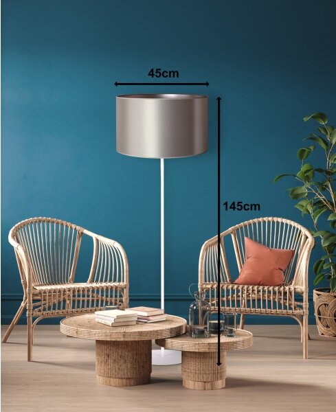 Lampadar Duolla CANNES 1xE27/15W/230V d. 45 cm argintiu/alb