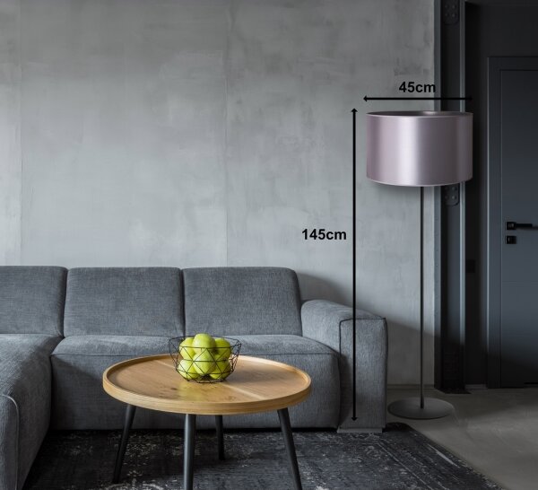 Lampadar Duolla CANNES 1xE27/15W/230V d. 45 cm argintiu/negru