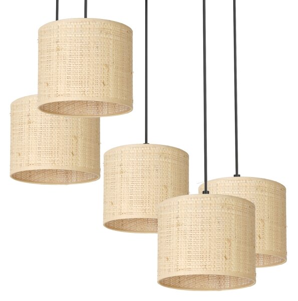 Lustră pe cablu RATTAN 5xE27/60W/230V ratan