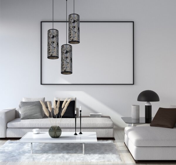 Lustră pe cablu AVALO 3xE27/60W/230V d. 35 cm gri/negru
