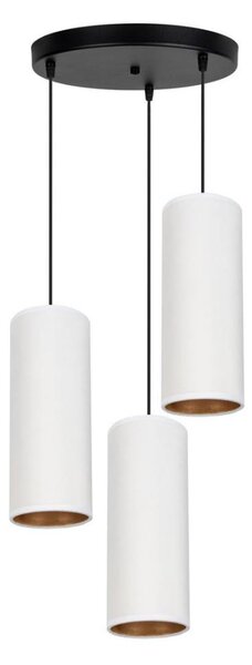 Lustr AVALO 3xE27/60W/230V, pr. 35 cm, alb/cupru