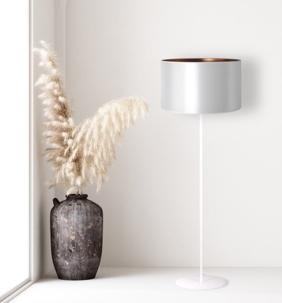 Lampadar Duolla CANNES 1xE27/15W/230V d. 45 cm argintiu/cupru/alb