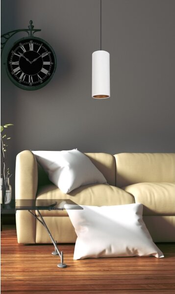 Lustr AVALO 1xE27/60W/230V alb/cupru pe cablu
