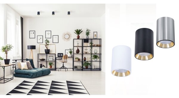 Spot CHLOE 1xGU10/35W/230V negru/auriu rotund
