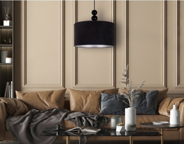 Lustră pe cablu Duolla LYON 1xE27/15W/230V d. 40 cm negru
