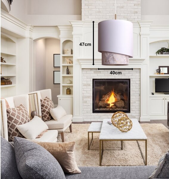 Duolla - Lustră pe cablu PARIS 1xE27/15W/230V d. 40 cm albă/bej