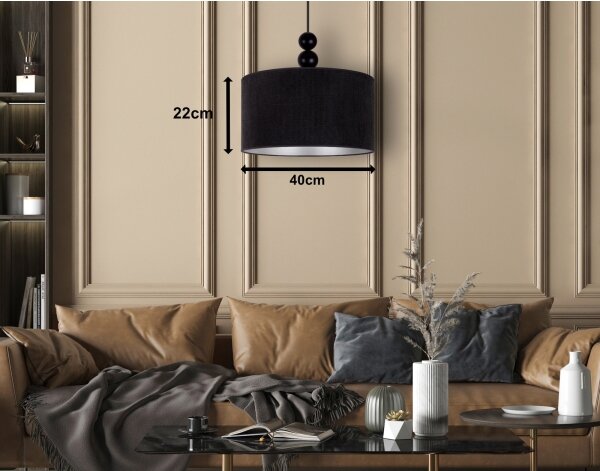 Lustră pe cablu Duolla LYON 1xE27/15W/230V d. 40 cm negru