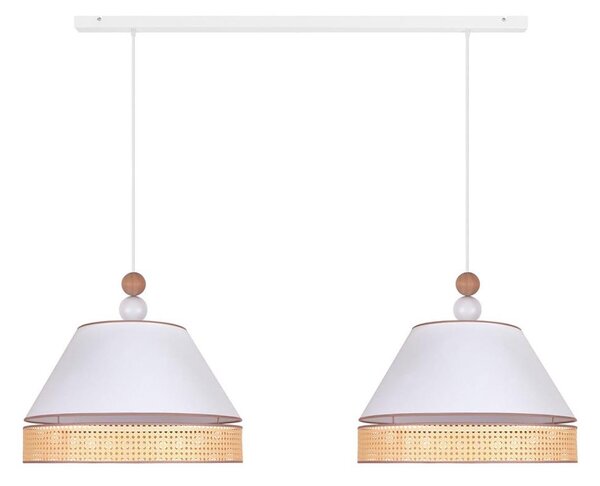 Duolla - Lustră pe cablu AVIGNON 2xE27/15W/230V albă/ratan