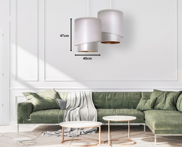 Duolla - Lustră pe cablu PARIS 1xE27/15W/230V d. 40 cm argintie/aurie
