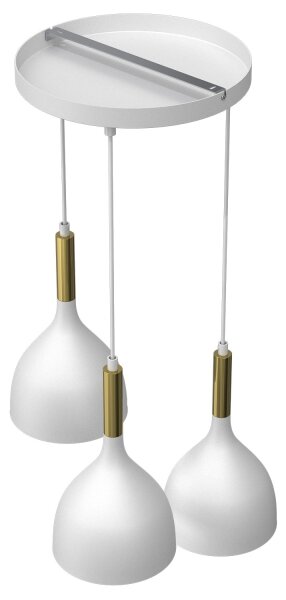 Lustră pe cablu NOAK 3xE27/60W/230V albă/aurie