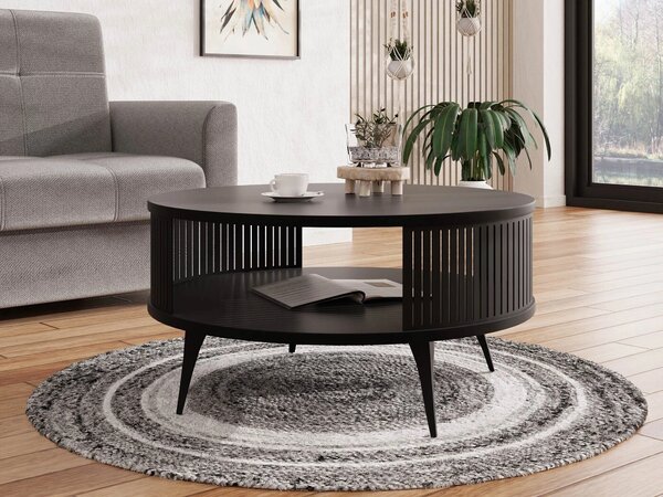 Măsuță de cafea Vitum, Negru, Metal, PAL laminat, 44cm, 18 kg