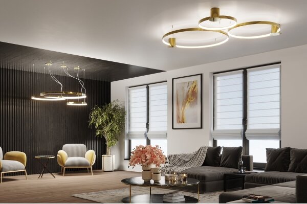 Plafonieră LED RIO LED/50W/230V CRI90 3000K d. 78 cm auriu Thoro TH.252