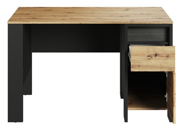 Birou Lomsevu 116Cu sertare, Cu ușă, 8x12x6cm, Negru, Stejar artizan