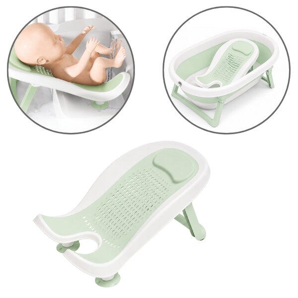 Suport baie bebe Kidizi EasyRinse 2 in 1 Mint – pentru spalarea bebelusului in chiuveta dupa schimbarea scutecului sau in cadita