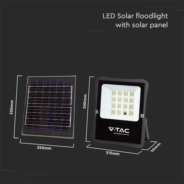Proiector solar LED exterior 12W, 3,2V, 6400K, IP65