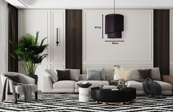 Duolla - Lustră pe cablu PARIS 1xE27/15W/230V d. 40 cm neagră/aurie