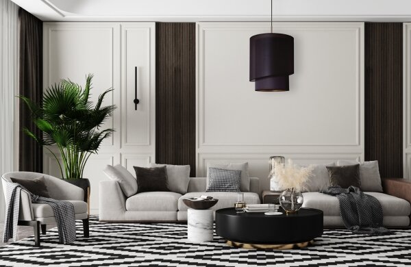 Duolla - Lustră pe cablu PARIS 1xE27/15W/230V d. 40 cm neagră/aurie