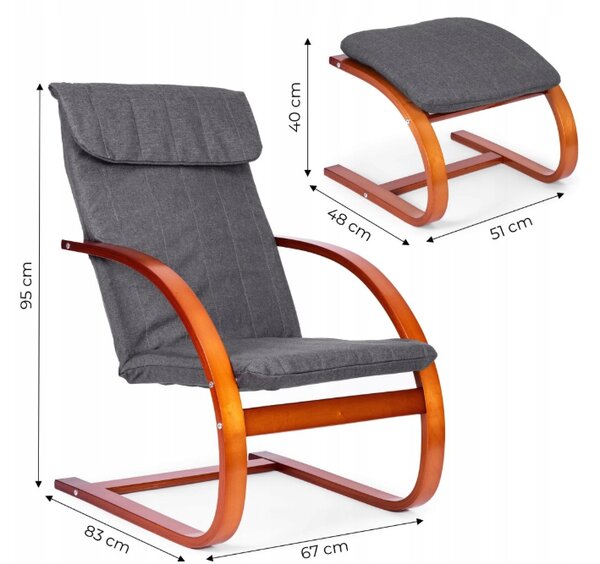 Scaun balansoar relaxant cu suport pentru picioare
