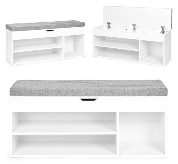 Dulap modern pentru pantofi cu scaun confortabil și 3 rafturi