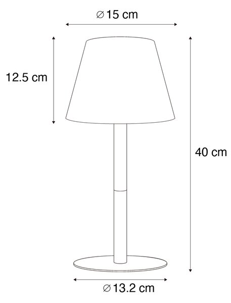Set de 2 lămpi de masă negre reîncărcabile 40 cm IP54 - Jude