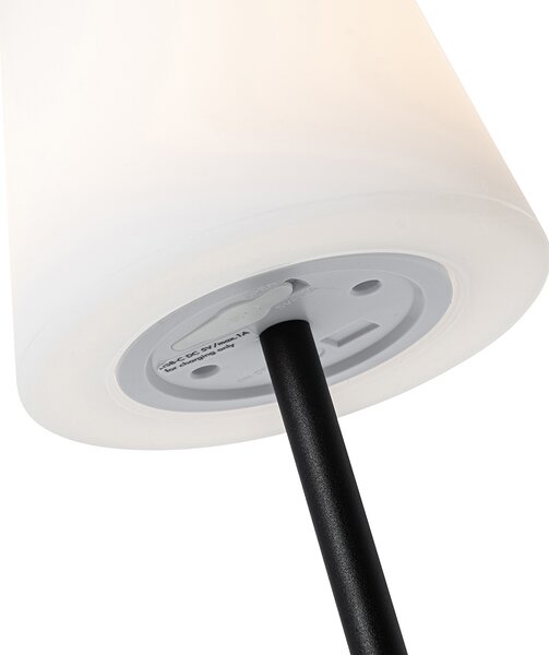 Set de 2 lămpi de masă negre reîncărcabile 40 cm IP54 - Jude