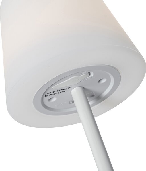 Set de 2 lămpi de masă reîncărcabile albe 40 cm IP54 - Jude