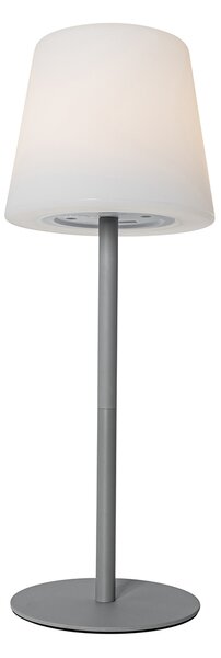 Lampă de masă gri reîncărcabilă, cu LED și variator, IP54 - Jude