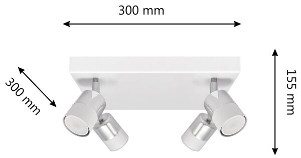 Spot LED TUBSSON 4xGU10/4,8W/230V alb/crom lucios